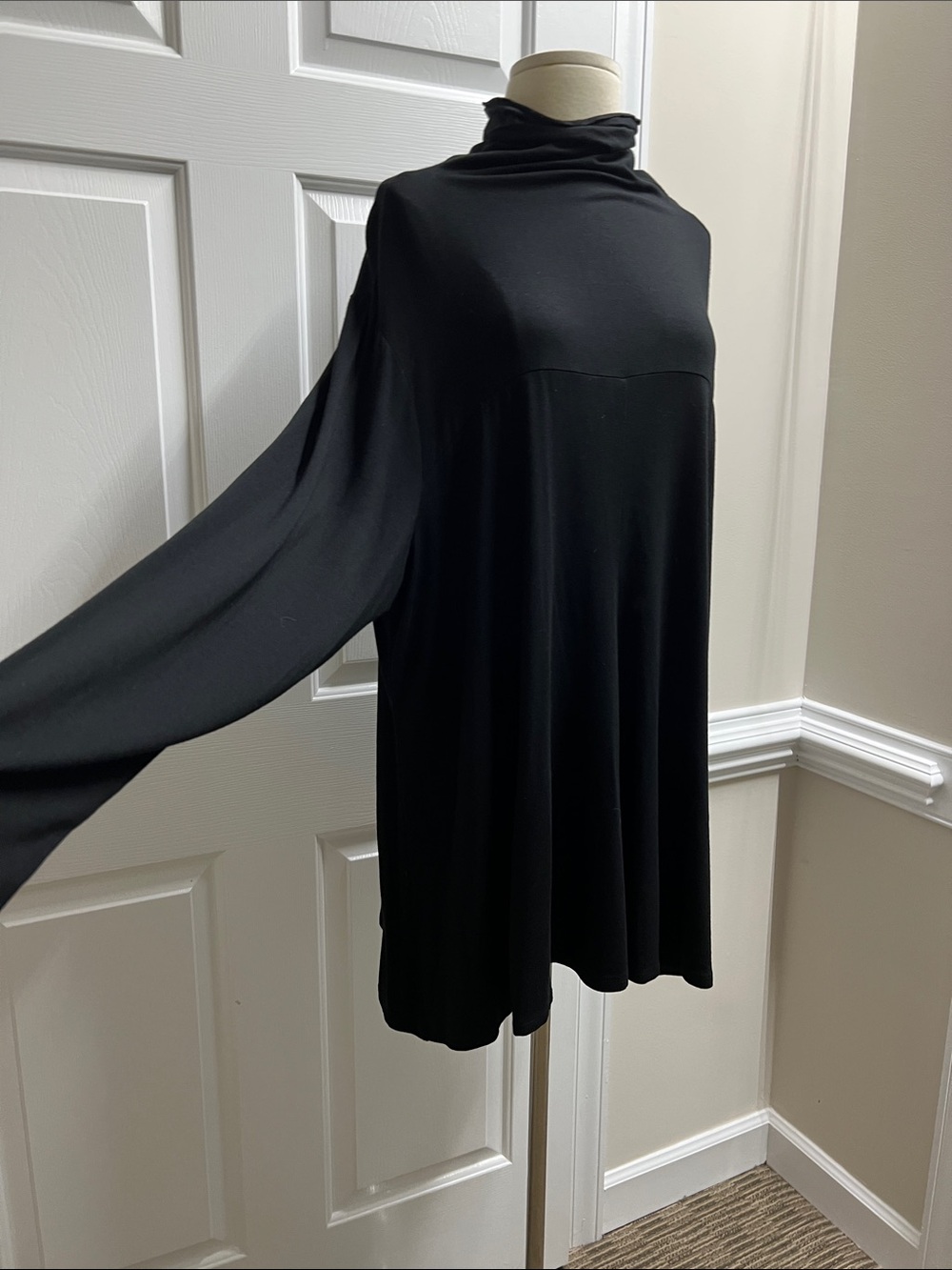 J. Jill Black Long Sleeve Tunic Funnel Neck 3X stretch comfy - Picture 2 of 4